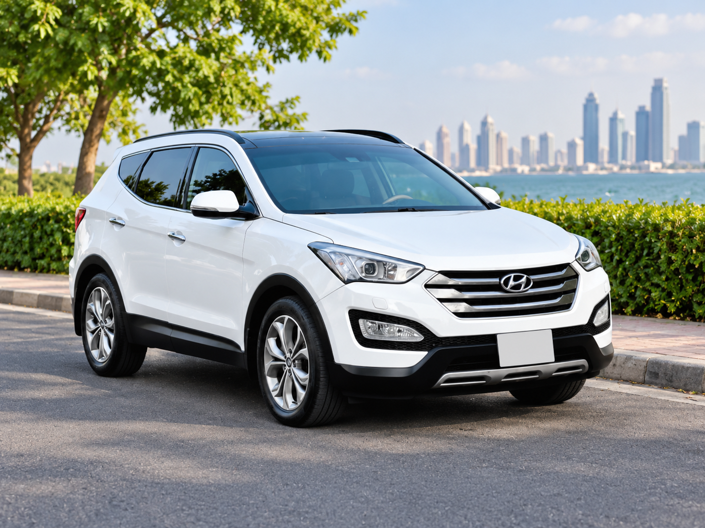 Blanc Hyundai Santa Fe GLS Top 2015