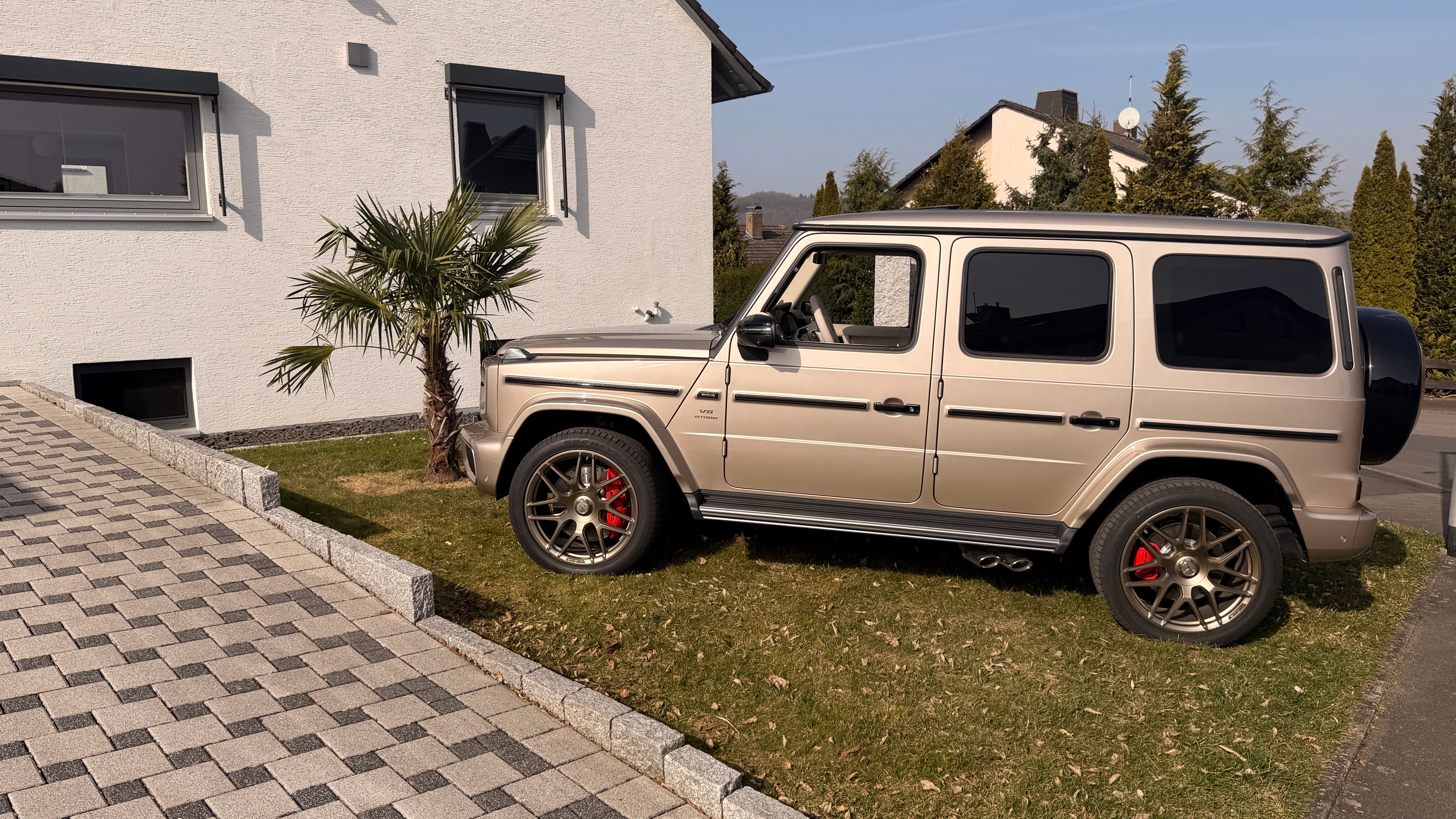 Beige Mercedes Benz AMG G63 2026