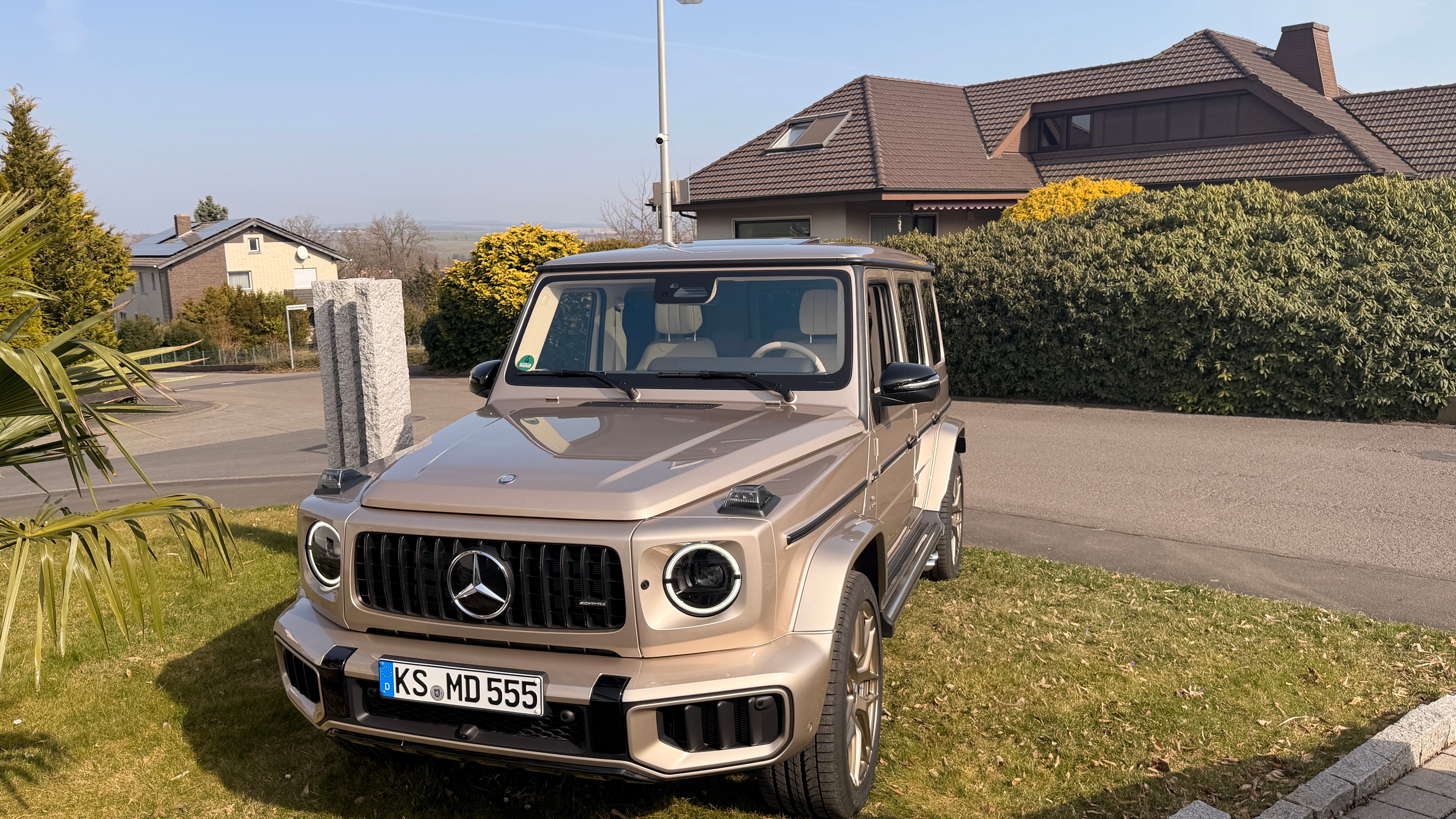 Beige Mercedes Benz AMG G63 2026