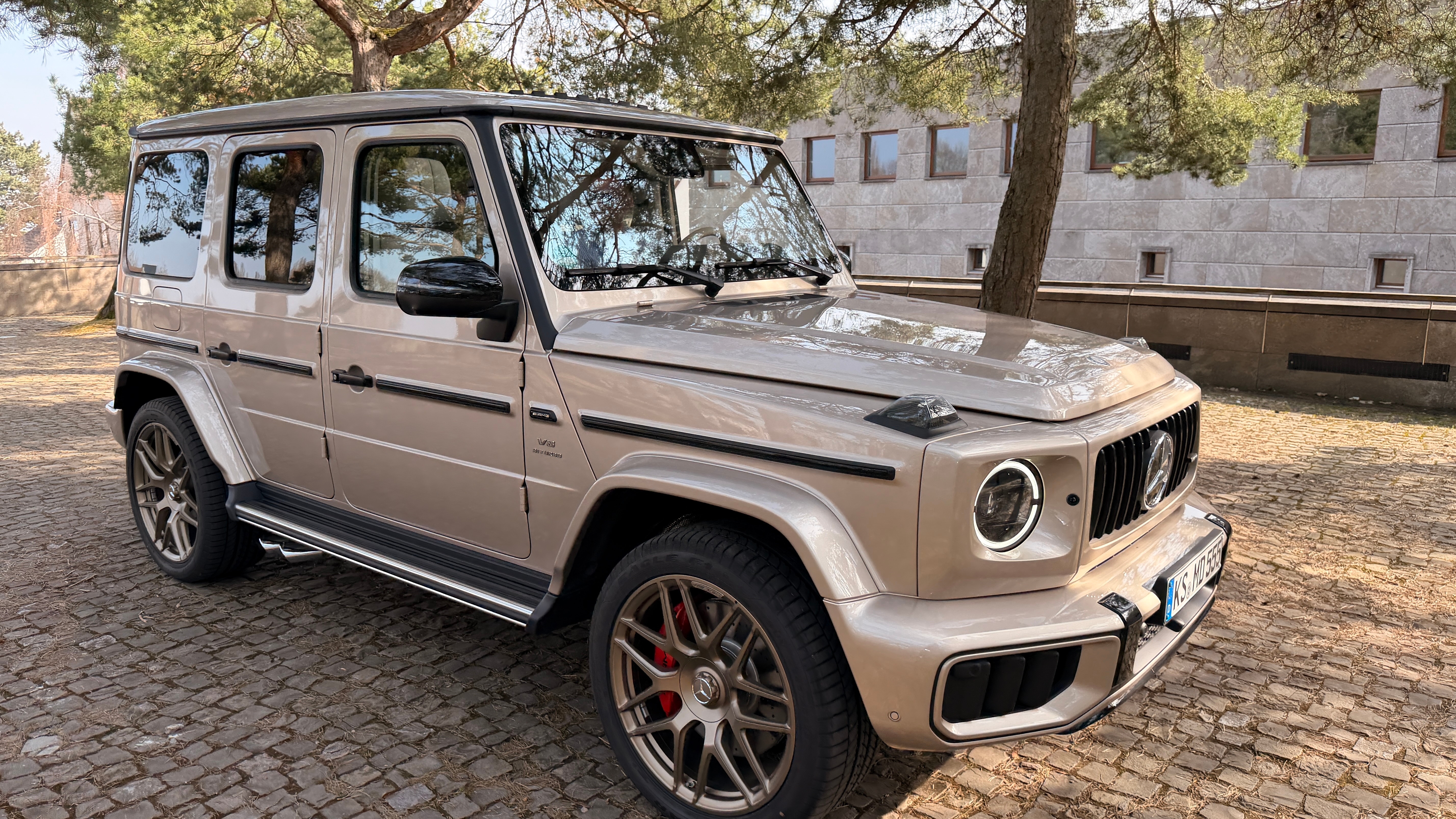 Beige Mercedes Benz AMG G63 2026