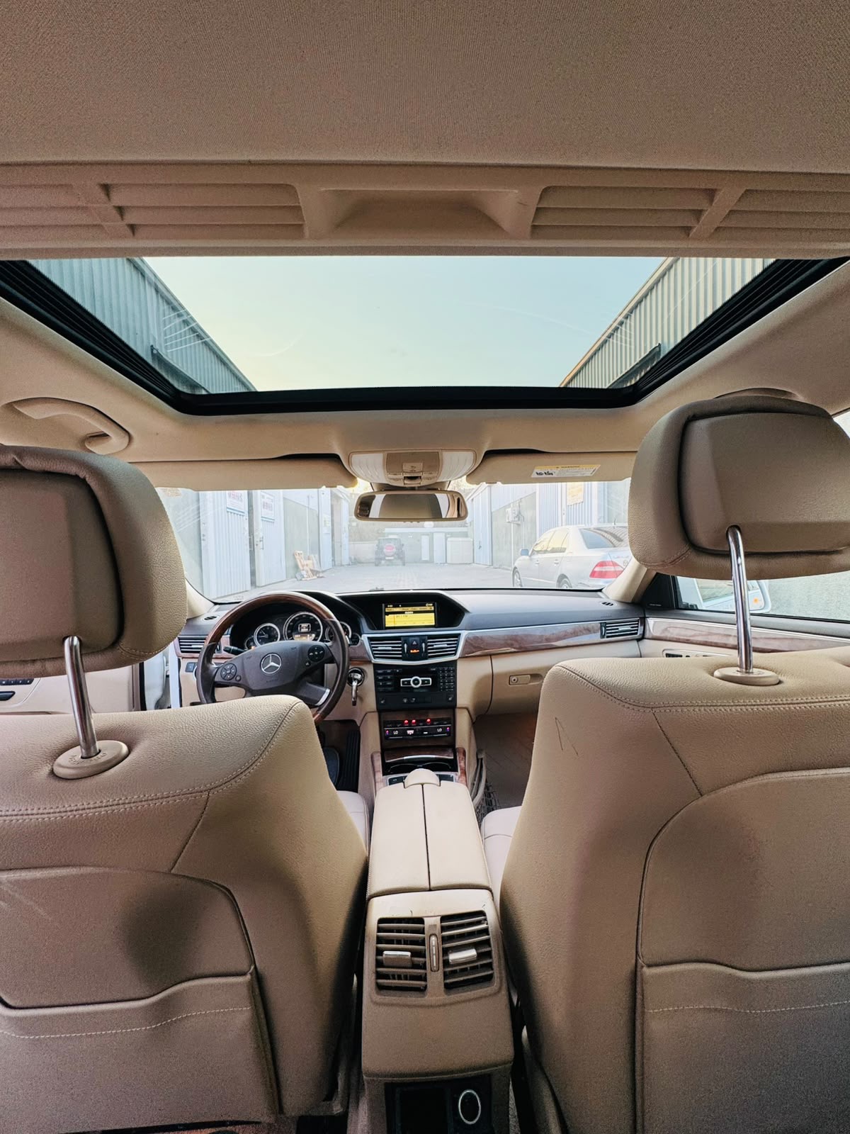White Mercedes Benz E350 2012