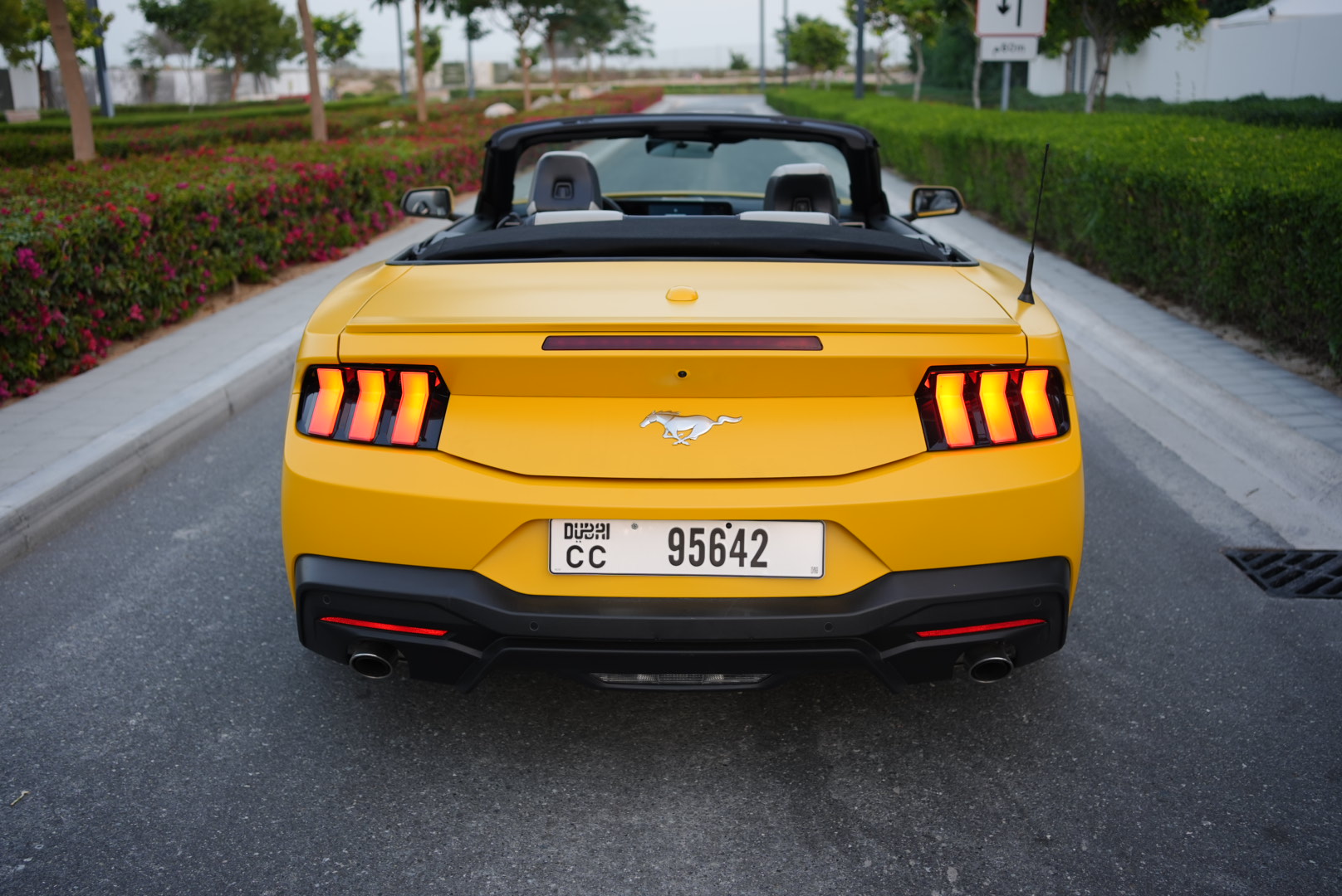 Yellow Ford Mustang Ecoboost Convertible 2024