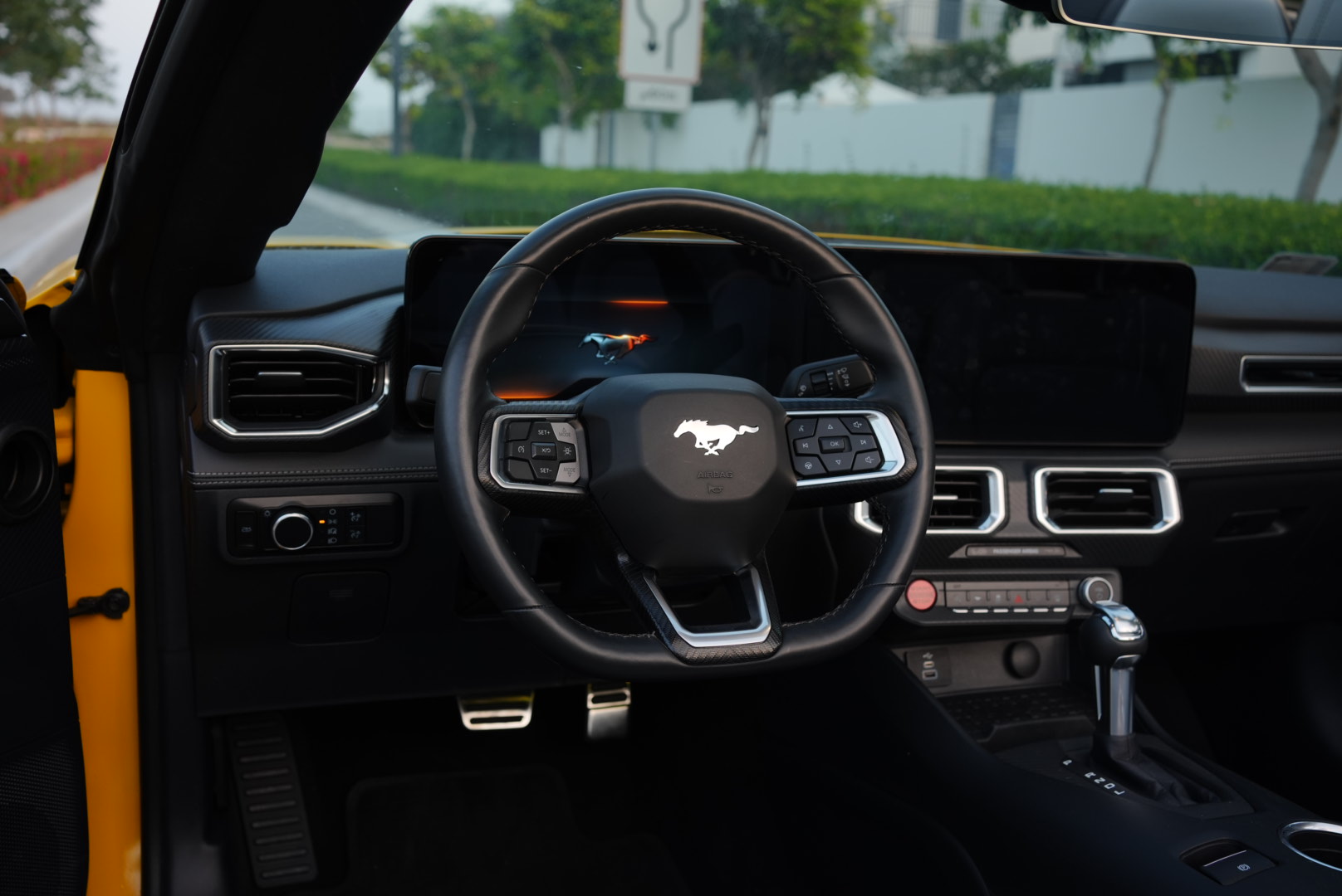 Yellow Ford Mustang Ecoboost Convertible 2024