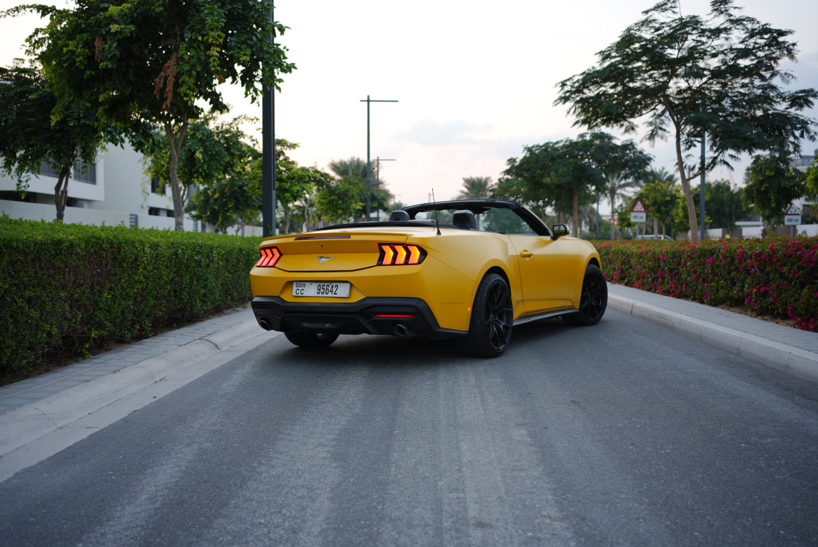 Yellow Ford Mustang Ecoboost Convertible 2024