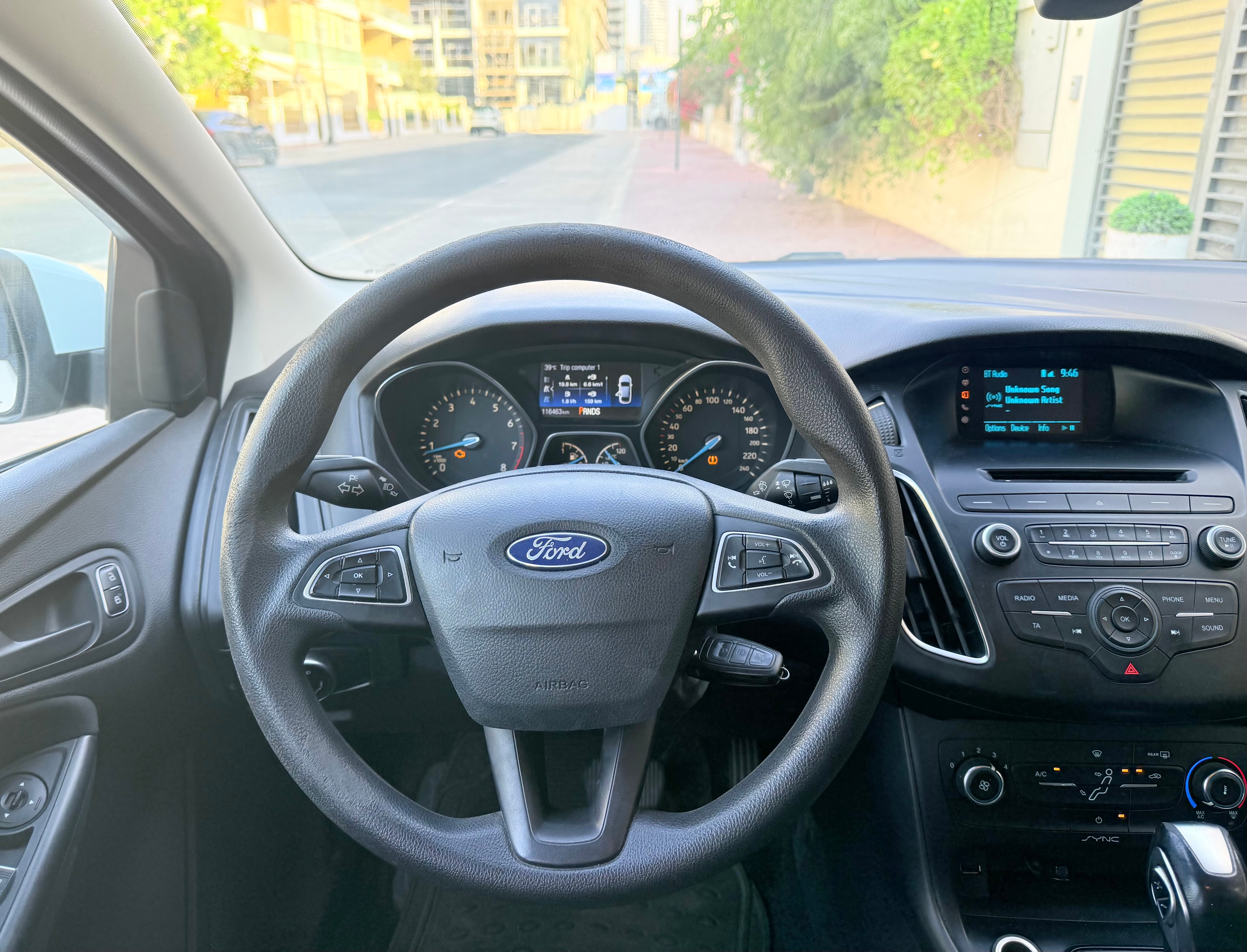 White Ford Focus S 2018