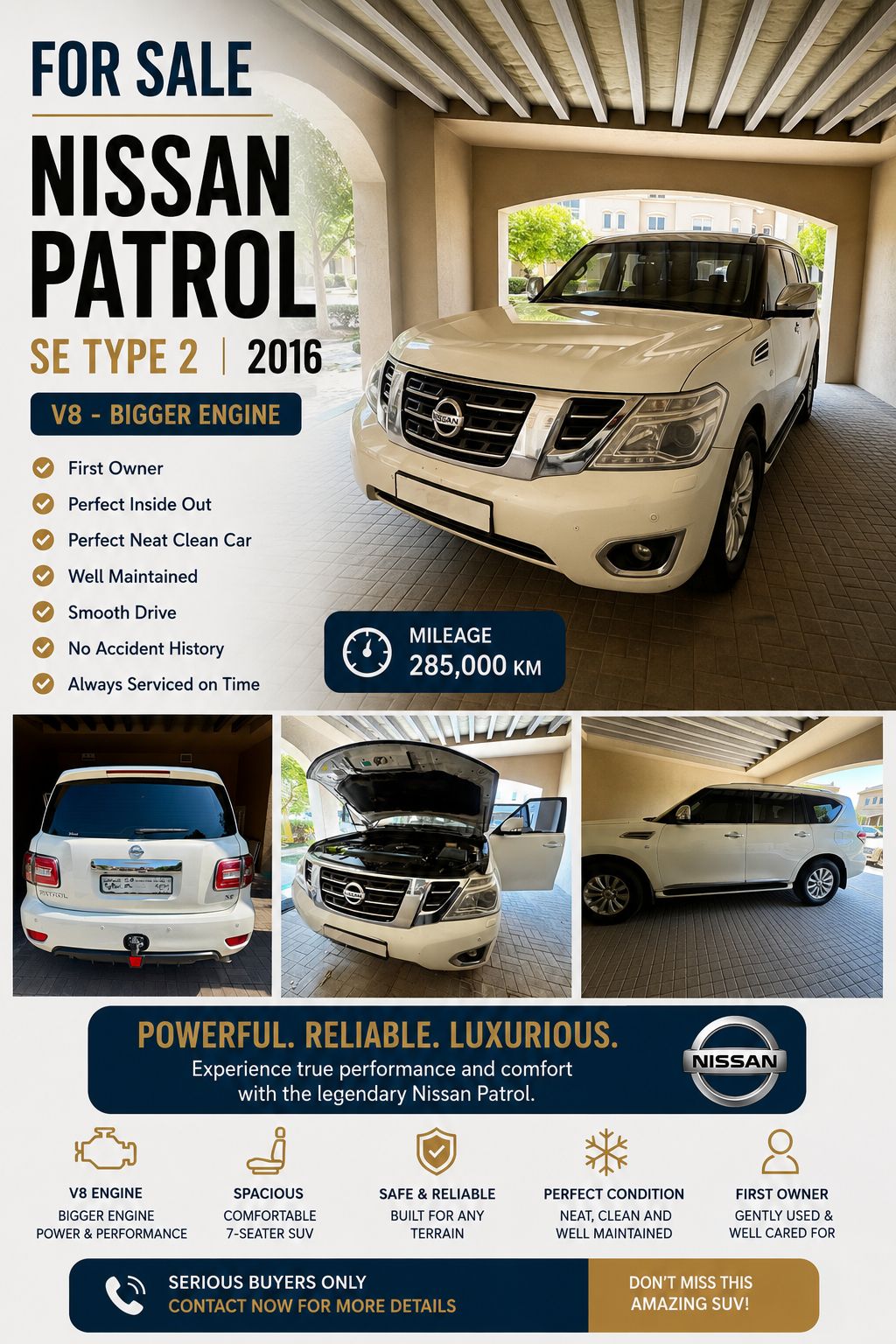 أبيض نيسان Patrol SE P2 2016