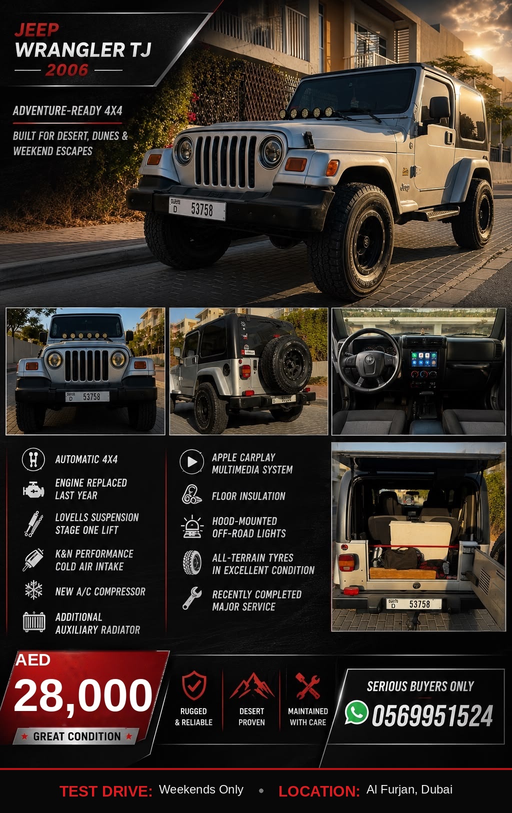 Silver Jeep Wrangler Sahara 2006