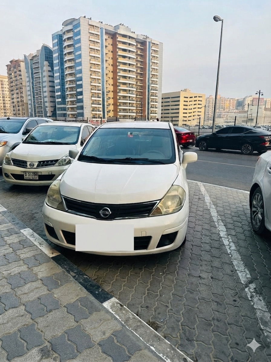 白色的 日产 Tiida S 2011
