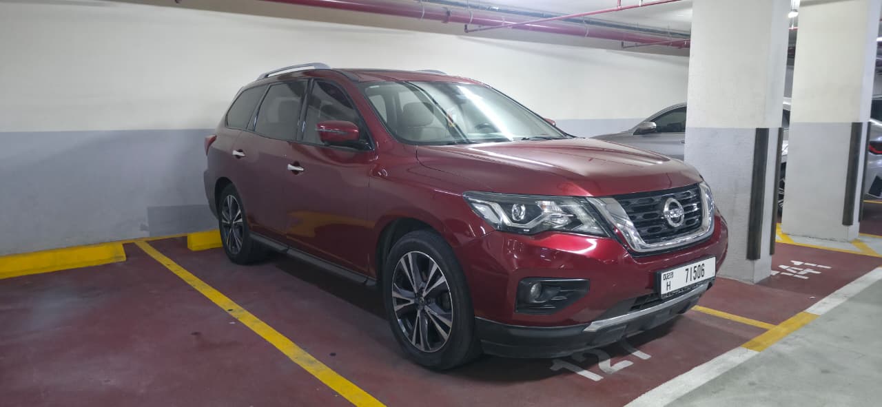 Red Nissan Pathfinder SL 2019