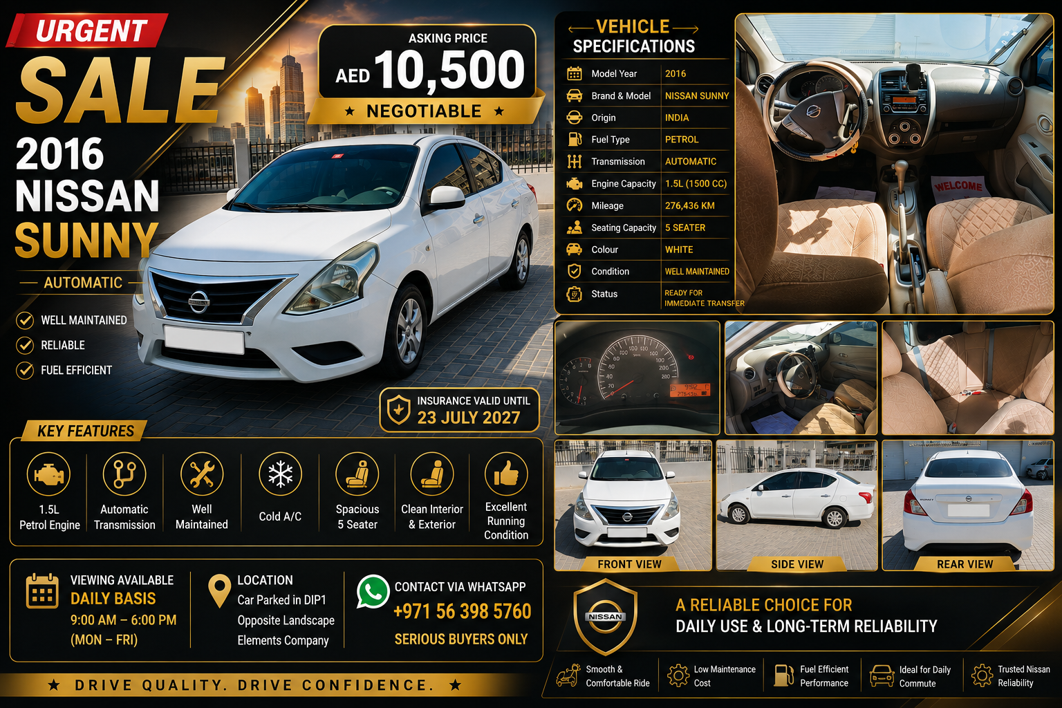 Weiß Nissan Sunny Base 2016