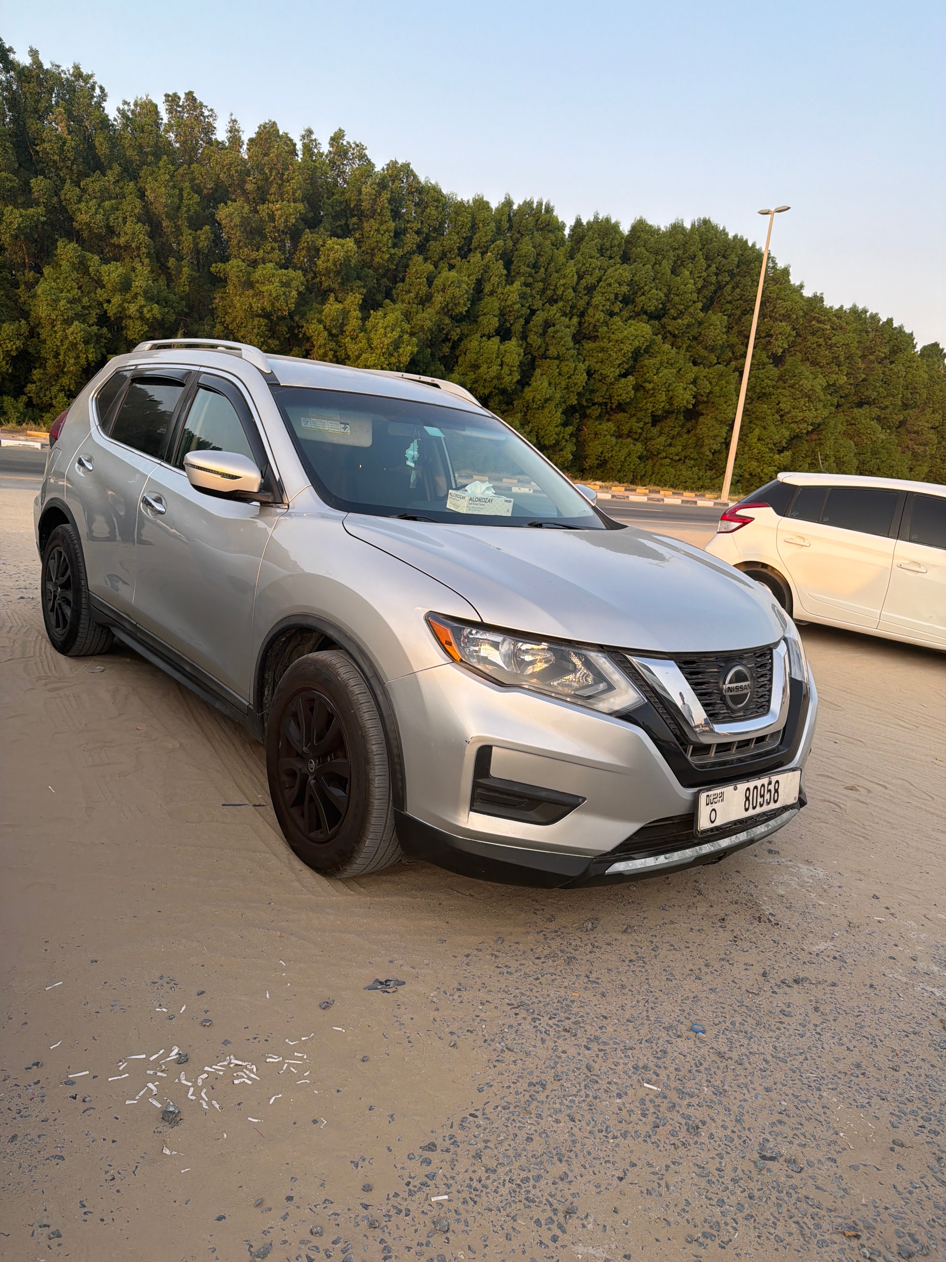 Silver Nissan Rogue SV 2018