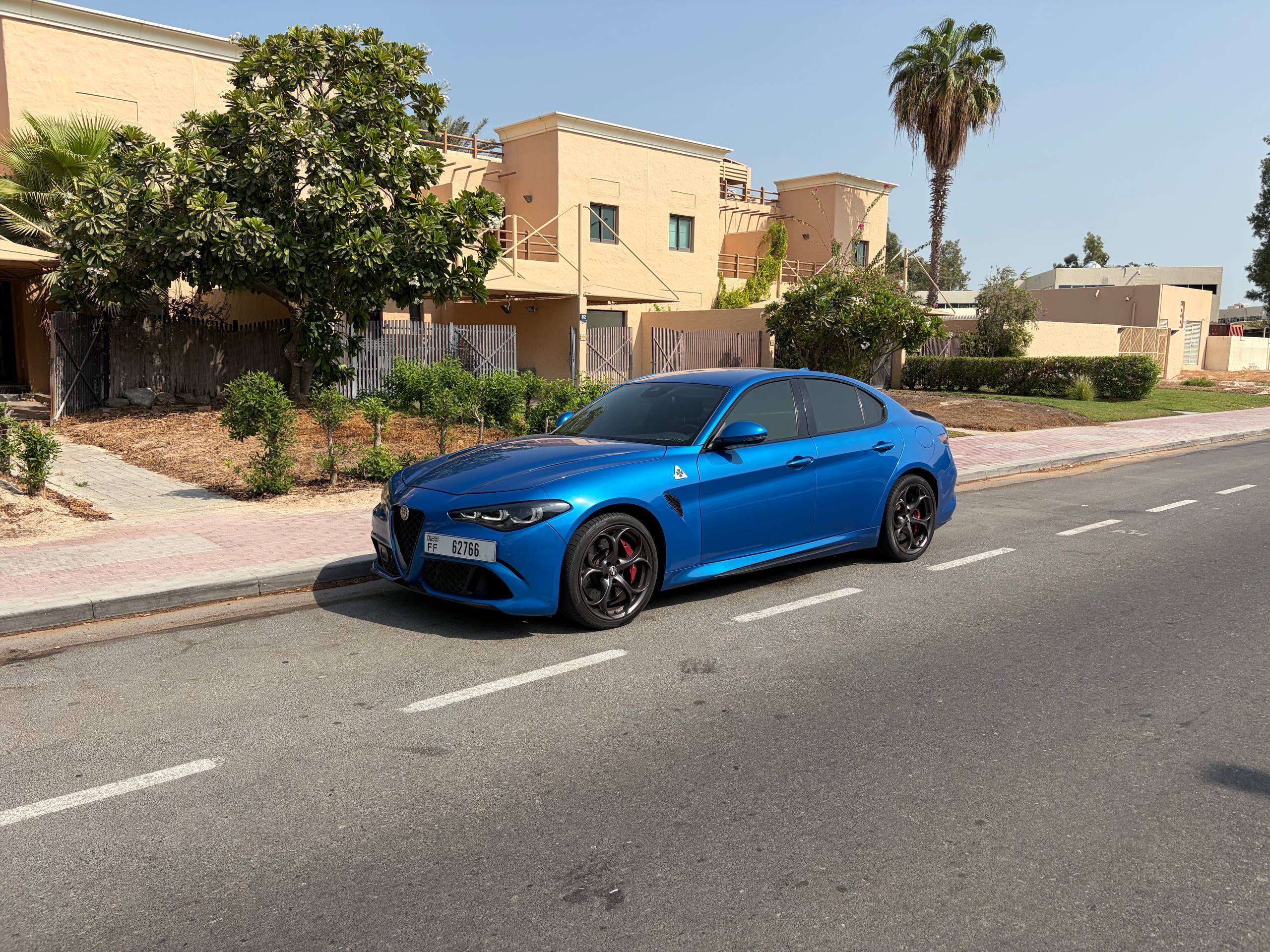 Blue Alfa Romeo Giulia Quadrifoglio 2021