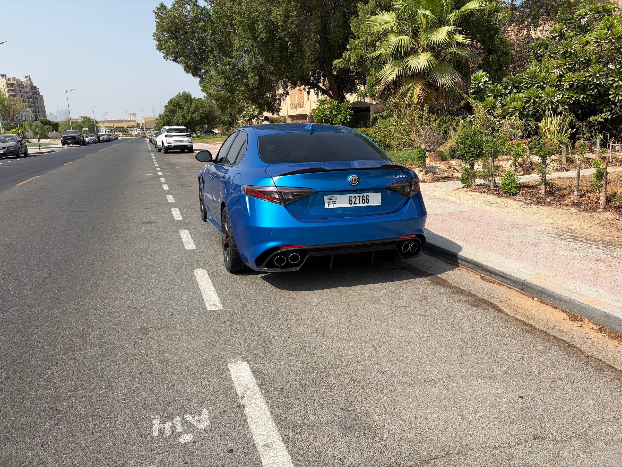 Blue Alfa Romeo Giulia Quadrifoglio 2021