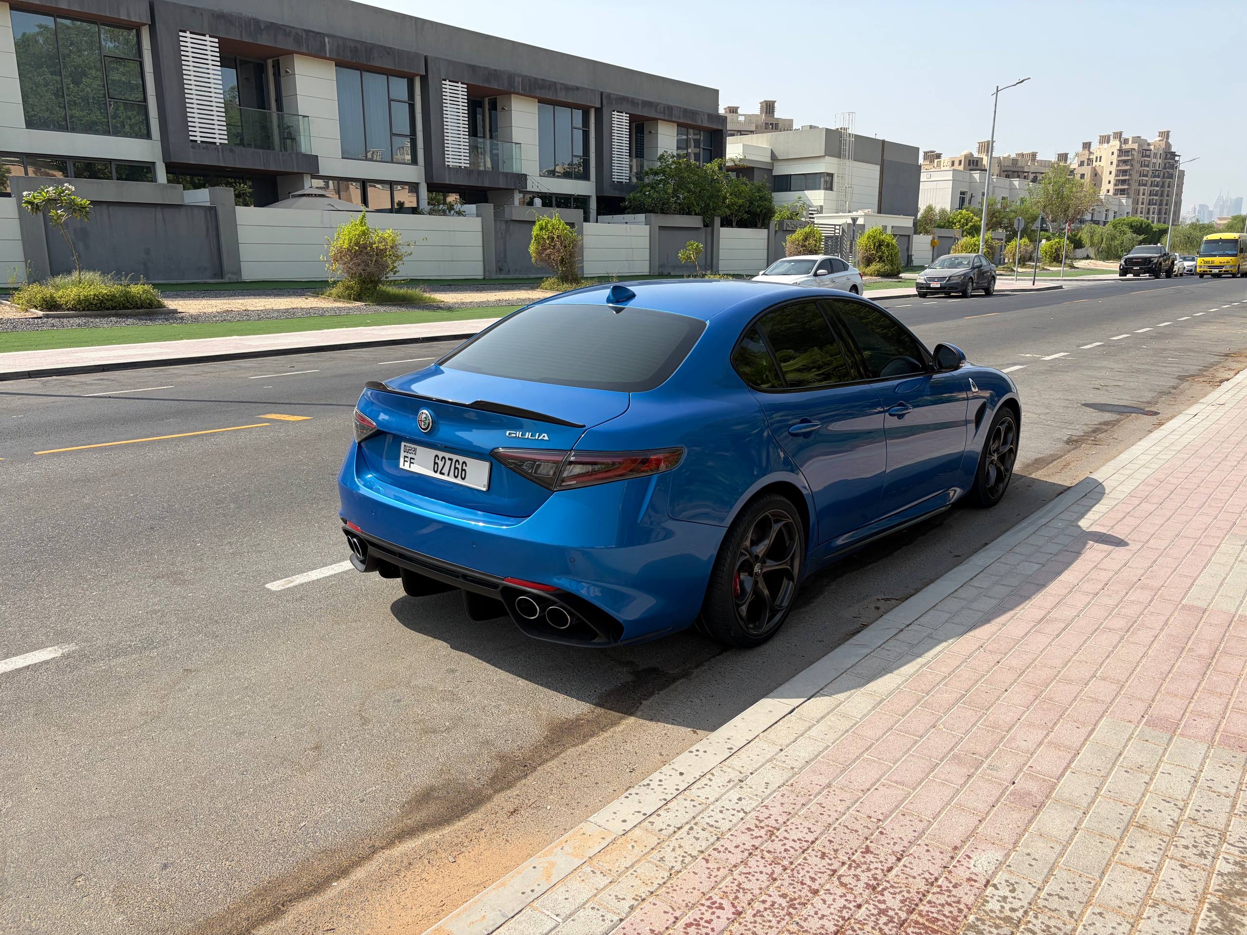 Blue Alfa Romeo Giulia Quadrifoglio 2021