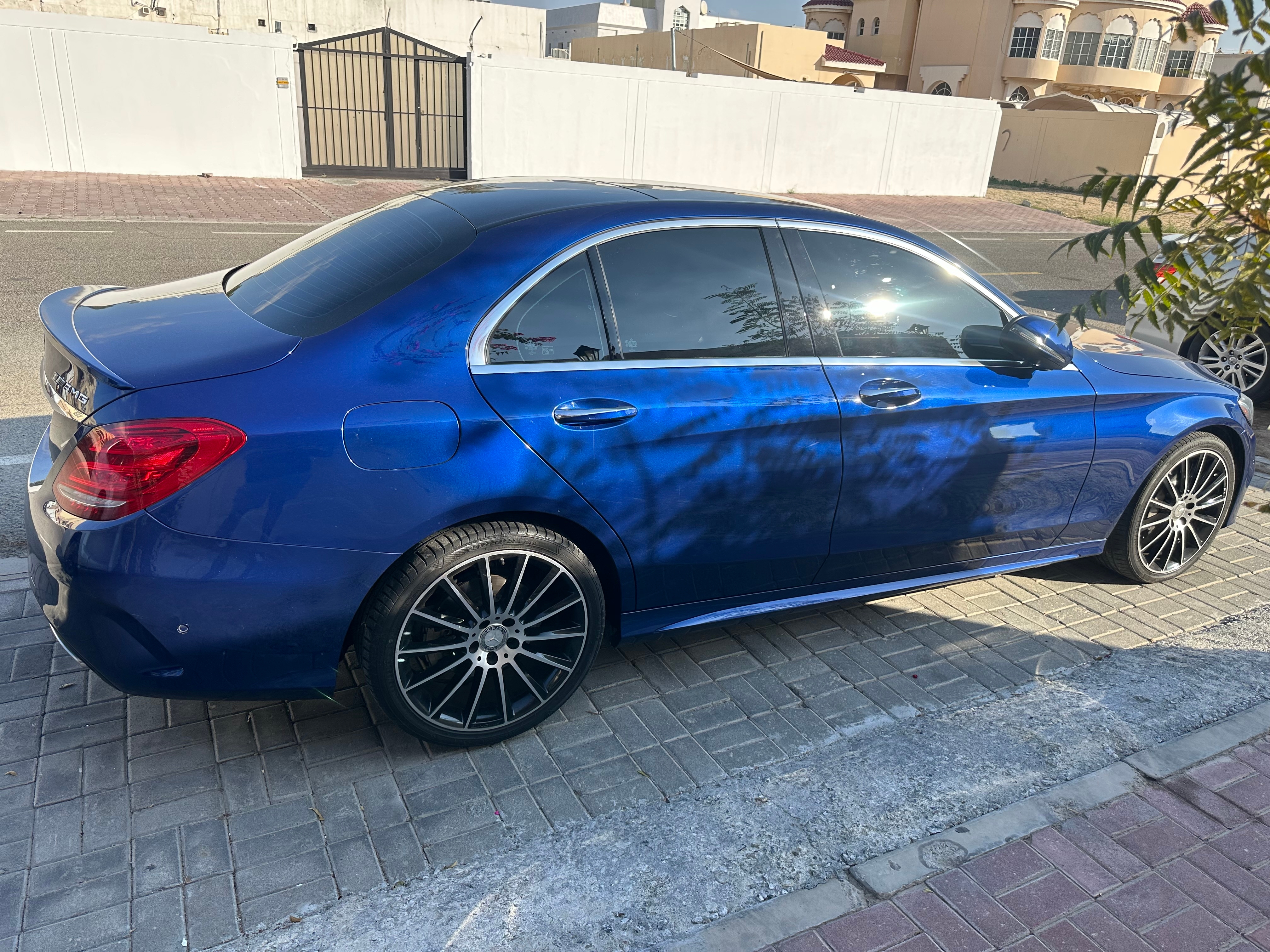Blue Mercedes Benz C300 AMG 2018