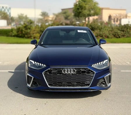 Голубой Audi A4 S Line 2022 год