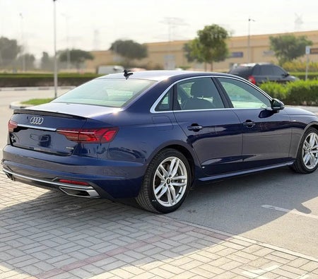 Голубой Audi A4 S Line 2022 год