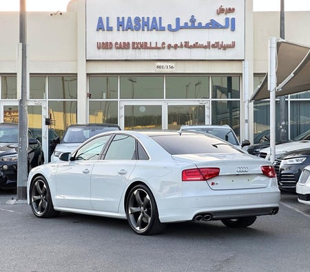 White Audi S8 2014
