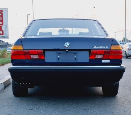 Blue BMW 735i 1990
