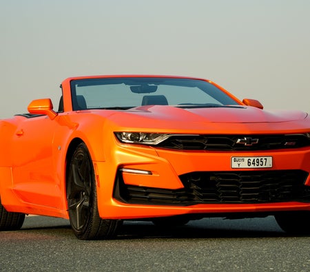 Orange Chevrolet Camaro convertible 2SS V8 2023