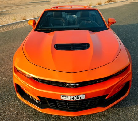 Orange Chevrolet Camaro convertible 2SS V8 2023