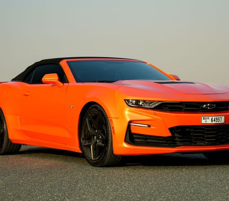 Orange Chevrolet Camaro convertible 2SS V8 2023
