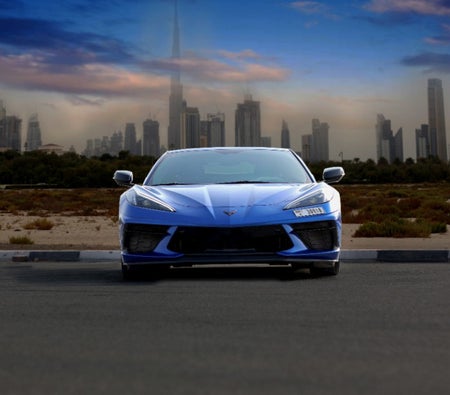 Blauw Chevrolet Corvette C8 Stingray Convertible 2020
