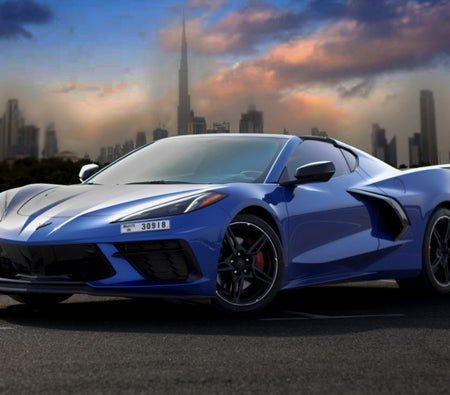 Blue Chevrolet Corvette C8 Stingray Convertible 2020