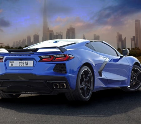 Blue Chevrolet Corvette C8 Stingray Convertible 2020