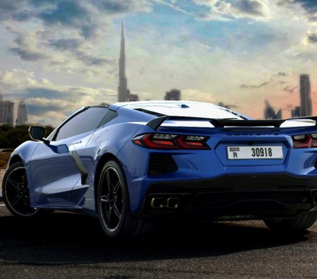 Blue Chevrolet Corvette C8 Stingray Convertible 2020