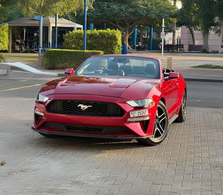 Красный металлик Ford Mustang Ecoboost Convertible 2023 год Красный металлик Ford Mustang Ecoboost Convertible 2023 год