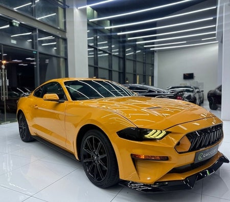 Orange Ford Mustang EcoBoost 2018