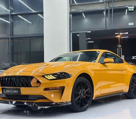 Orange Ford Mustang EcoBoost 2018
