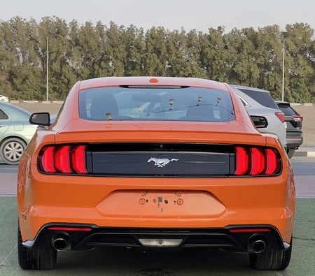 Orange Ford Mustang EcoBoost 2020
