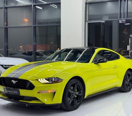 Yellow Ford Mustang EcoBoost 2021