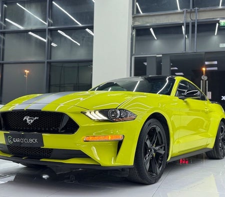 Yellow Ford Mustang EcoBoost 2021