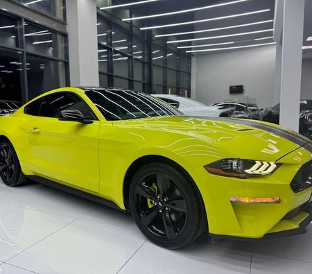 Yellow Ford Mustang EcoBoost 2021