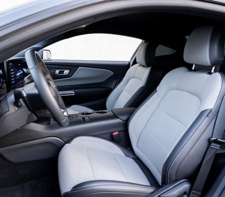 Mattblau Ford Mustang 2024