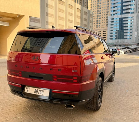 Red Hyundai Santa Fe 2024