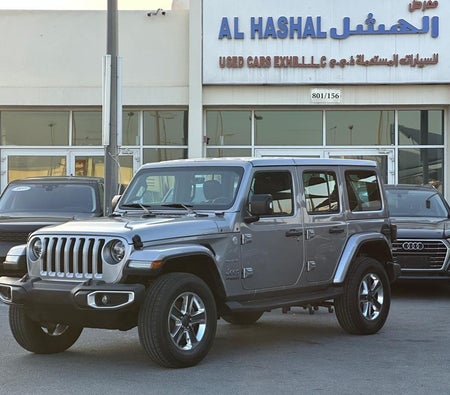 Silver Jeep Wrangler Unlimited Sahara Edition 2020