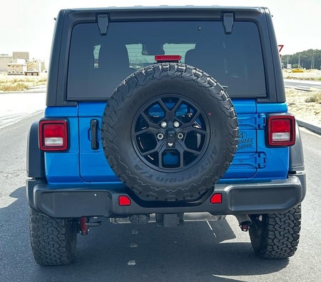 Blue Jeep Wrangler Willys Wheeler 2024