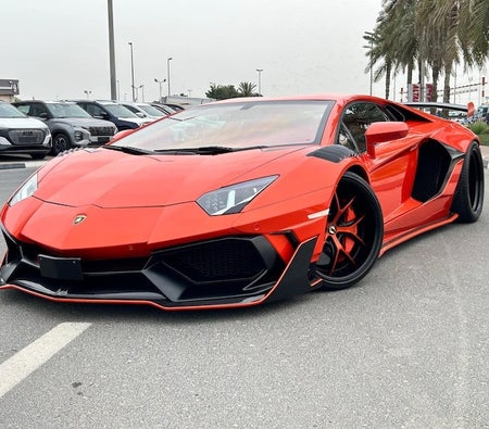 Orange Lamborghini Aventador 2012