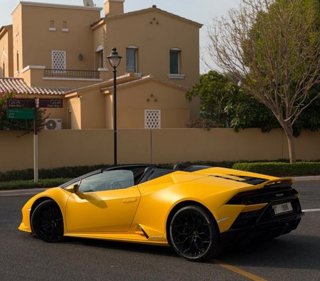 Yellow Lamborghini Huracan Evo Spyder 2024