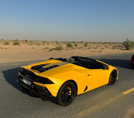 Yellow Lamborghini Huracan Evo Spyder 2024