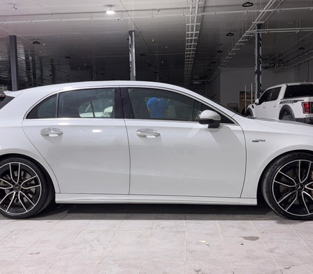 White Mercedes Benz A35 AMG 2021