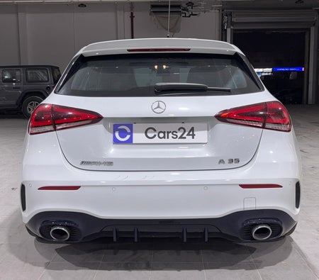White Mercedes Benz A35 AMG 2021
