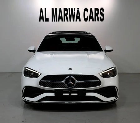 White Mercedes Benz C200 2024