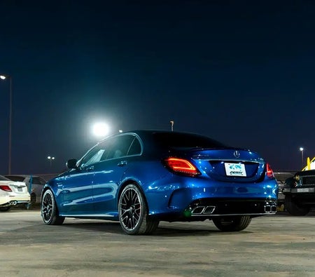 Blue Mercedes Benz AMG C63 S 2019