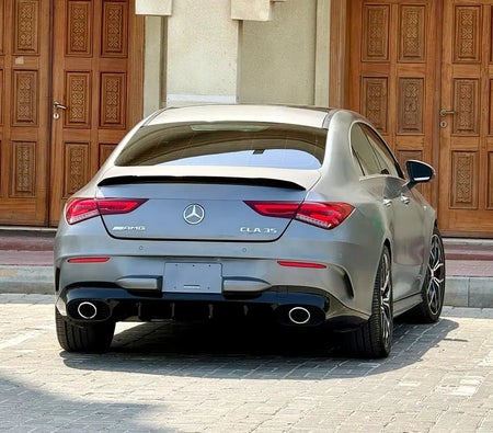 Gray Mercedes Benz AMG CLA 35 2021