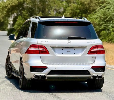 Silver Mercedes Benz ML 63 AMG 2015